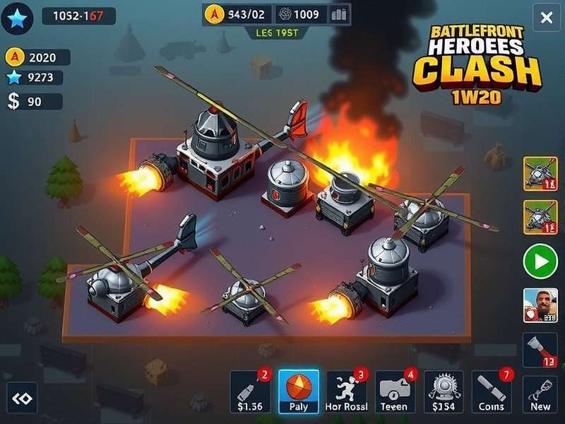 Battlefront Heroes WW2 Clash gameplay screenshot showing strategic battle